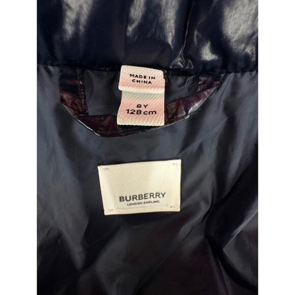 Burberry Boys' Josiah Down Filled Hooded Blue Puffer Jacket Kids Size 8 - Picture 12 of 16